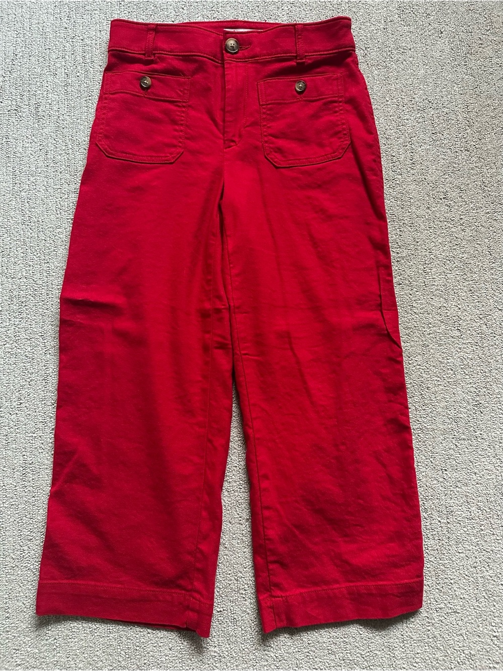 LOFT Palmer Wide Leg Crop Red pants, size 0 - Picture 6 of 9